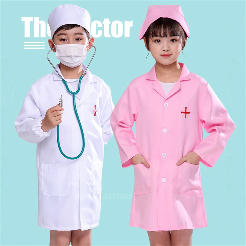 

New Dentist Lab Uniform Simulation Workwear Children Uniform Halloween Cosplay Costume Fancy Carnival Party Kids Toys Set