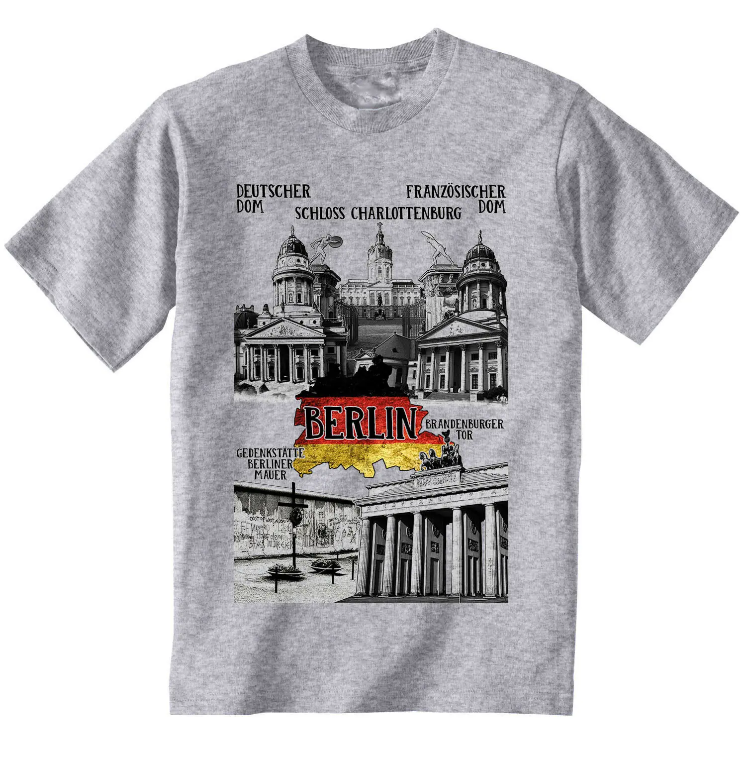 Мужская футболка с немецким флагом картой Берлина зданием