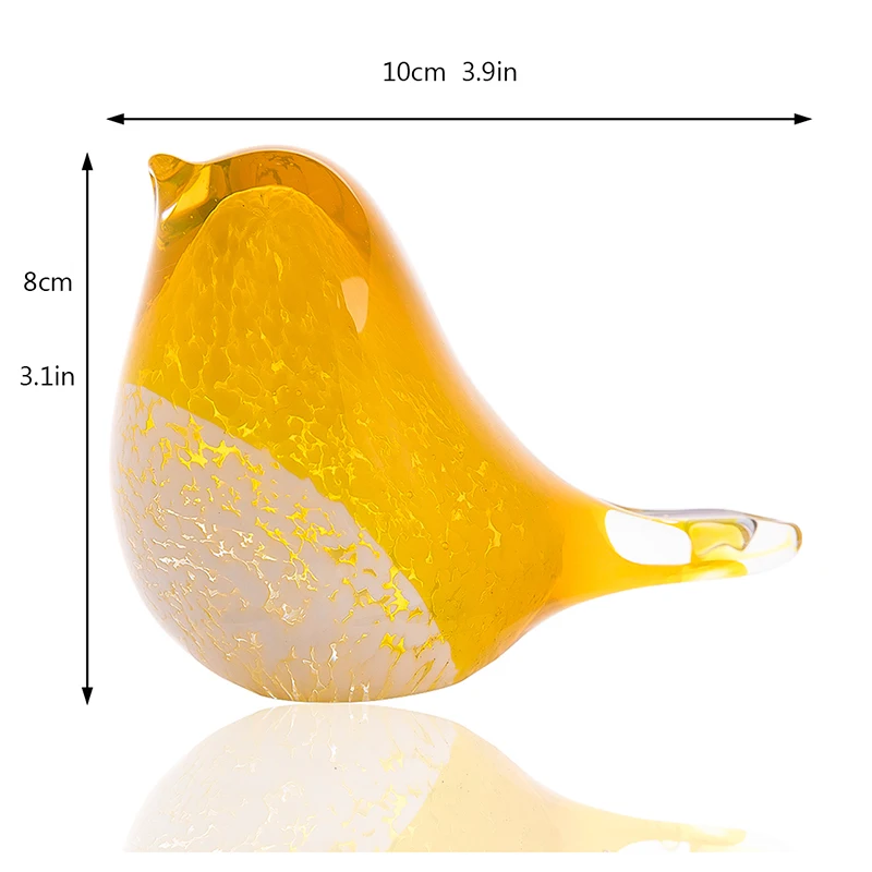 Стеклянная Статуэтка H & D с кристаллом в виде птицы ручная работа выдувное стекло
