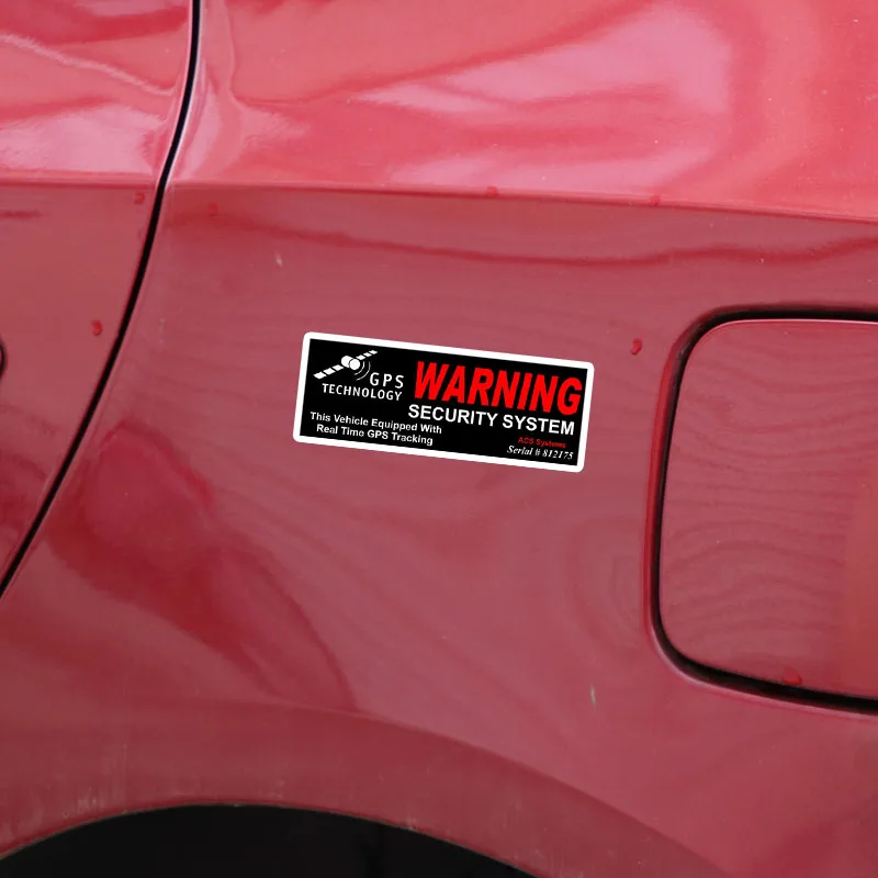Aliauto 4 X Warning Car Stickers GPS Security System Accessories PVC Decal for Mazda 3 Subaru Golf Mini Cooper 10cm*3cm | Автомобили и