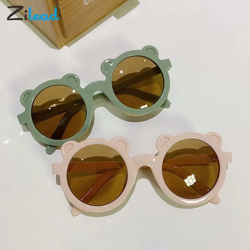 Zilead новый мультфильм прекрасные солнечные очки для детей Медведь Форма девушки