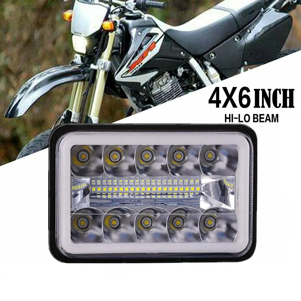 4x6 LED Headlight Car light White halo DRL Amber Turn Signal Sealed High/low Beam Replacement For Ford Trucks Offroad for Honda |
