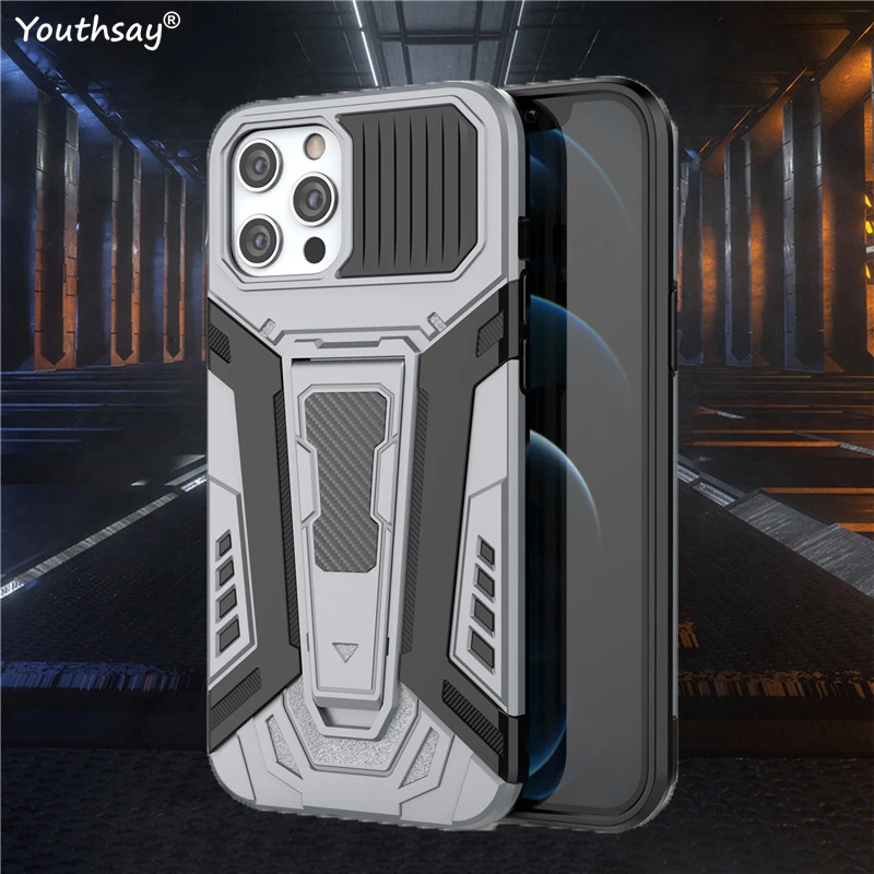 

For iPhone 12 Pro Max Case Silicone Protective Holder Funda Armor Bracket For Apple iPhone 12 Pro Max Mini Cover Case iPhone12