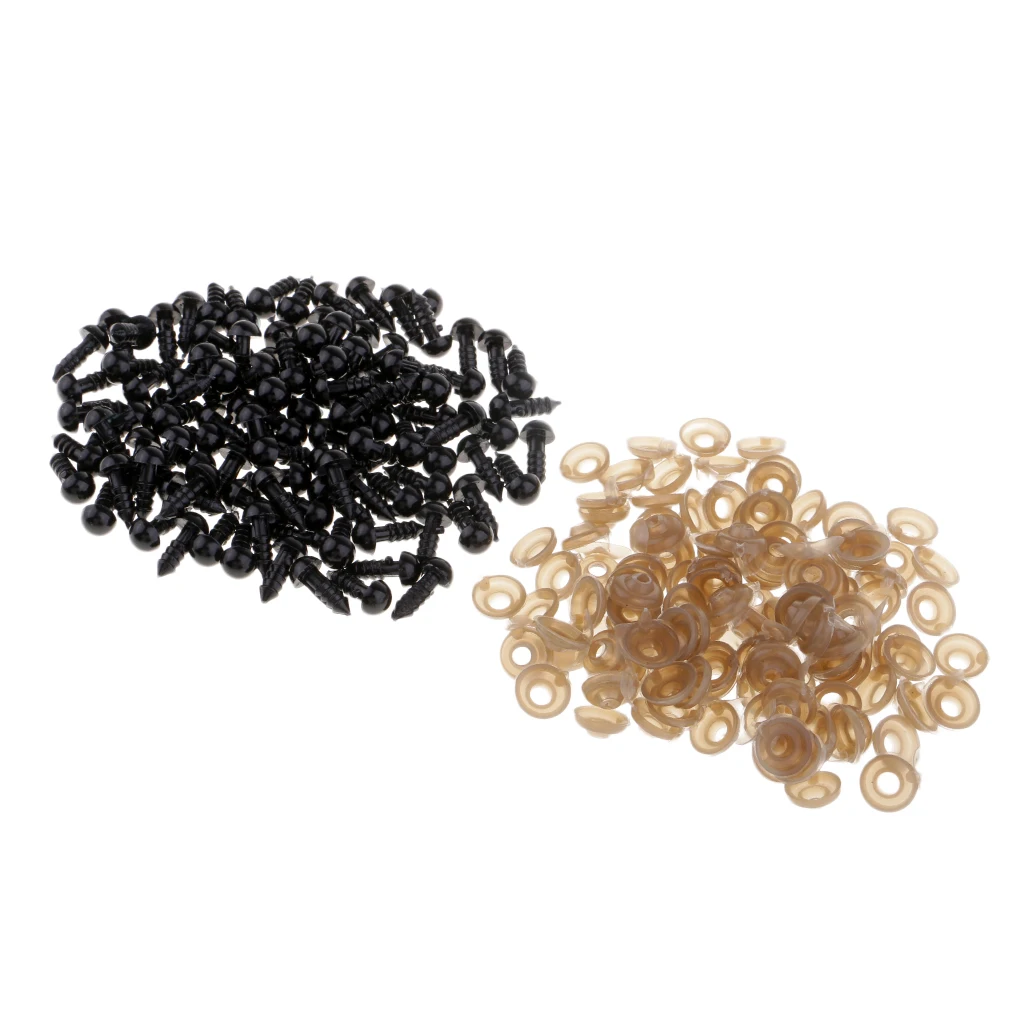 

100Pcs Safety Eyes With Washers For Teddy Bear Animal Stuffed Toys 7 9 11mm