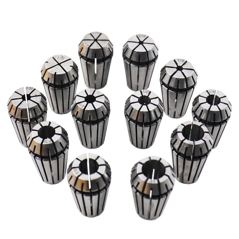 

12 шт./компл. (в дюймах) ER16 пружинная Цанга из стали ER патрон для ЧПУ гравировальный станок фрезерный инструмент держатель