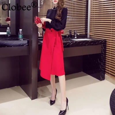 Новая женская юбка большого размера 2017 весенне Летняя асимметричная миди с