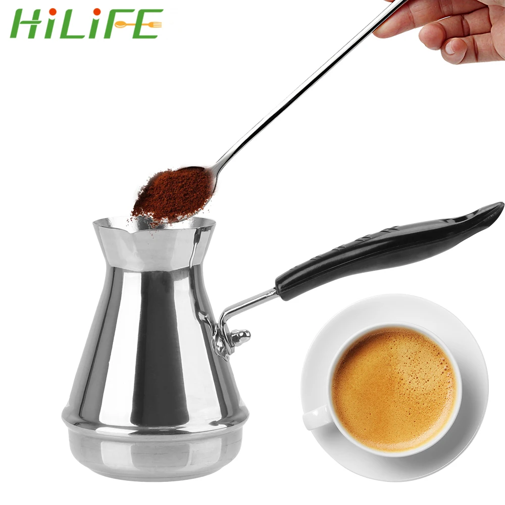 Кофейник HILIFE из нержавеющей стали с длинной ручкой 1 шт.|Кофейники| |