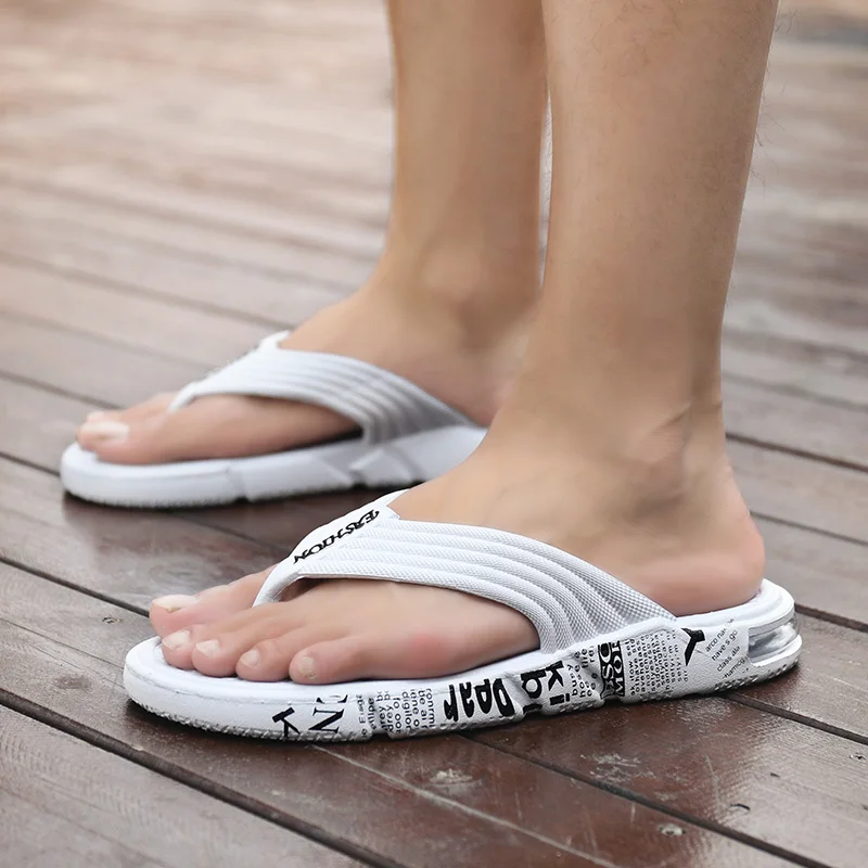 Newbeads Men's Slippers Flip Flops Men Air Cushion Outdoor Summer Casual Beach Flat Heel Fashion Wholesale Toe Shoes