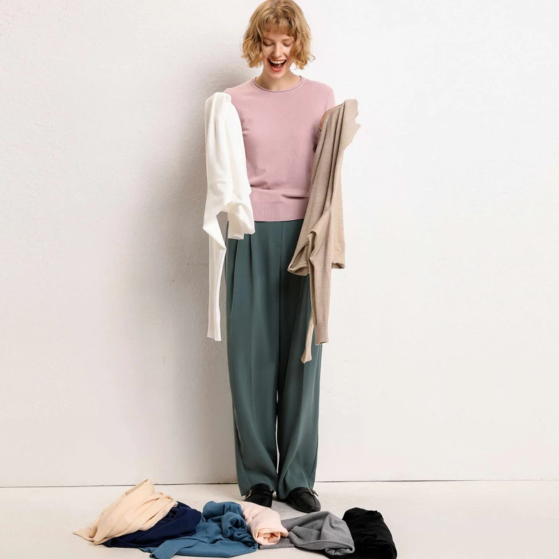 adishree 2019 woman winter 100% Cashmere sweaters and auntmun knitted Lady Pullovers High Quality Warm Female thickening O-neck | Женская