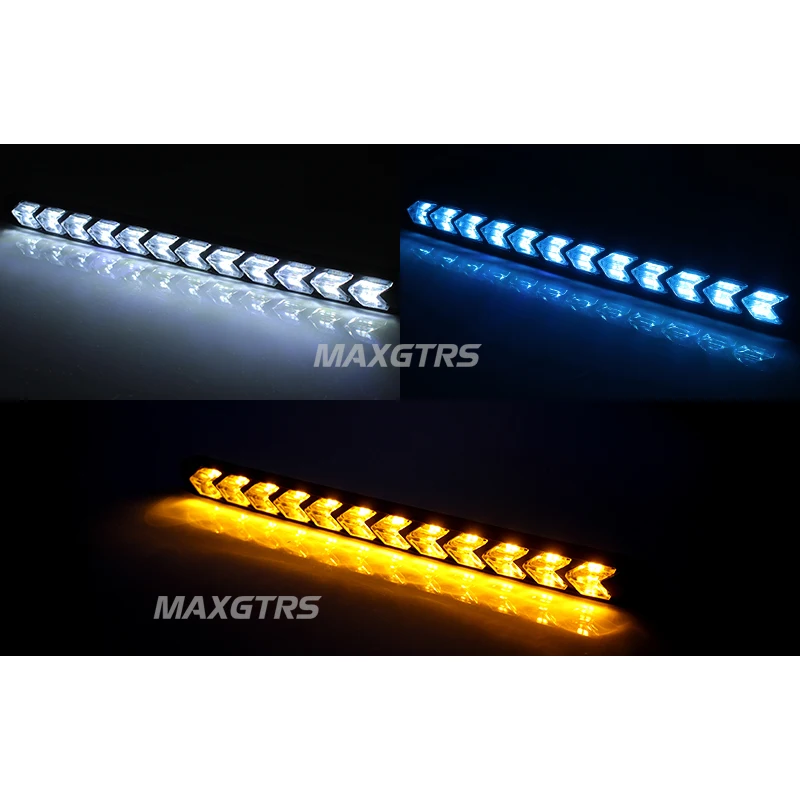 2x тележка на колесах гибкий белый/янтарный горки светодиодный Knight Rider полосы