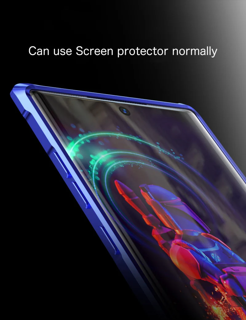 Note10plus, Высококачественная ультратонкая металлическая рамка, закаленное стекло, зеркальная оболочка для samsung galaxy note 10 plus, чехол, крышка, note10+ note10