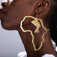 african map big earrings exaggerate large egyptian queen earring color africa ornaments traditional ethnic hyperbole gift