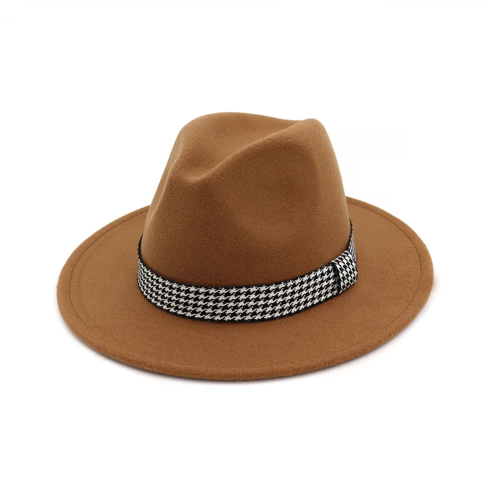European and American Winter Men Women Pork Pie Hat With Belt Pop Church Jazz Outdoor Casual party hat Fedora HF92 | Аксессуары для