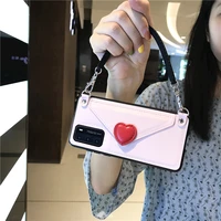 luxury fashion cute love heart card slot purse handbag leather case cover for iphone 12 mini 11 pro xs max xr x 8 7 6 6s plus se