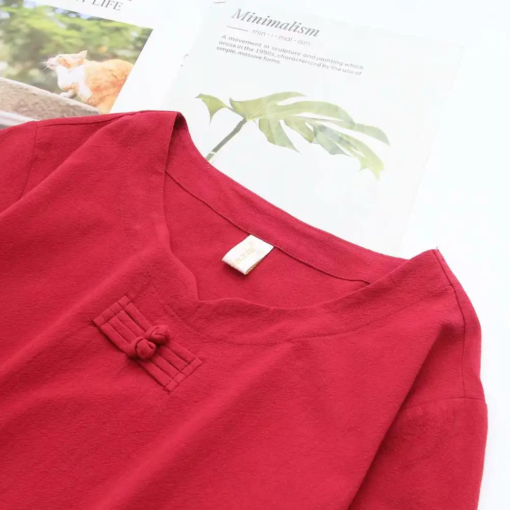 

Plus size embroidery wine navy cotton women loose Tshirts 2020 new summer casual ladies O neck t shirts female tops t-shirts