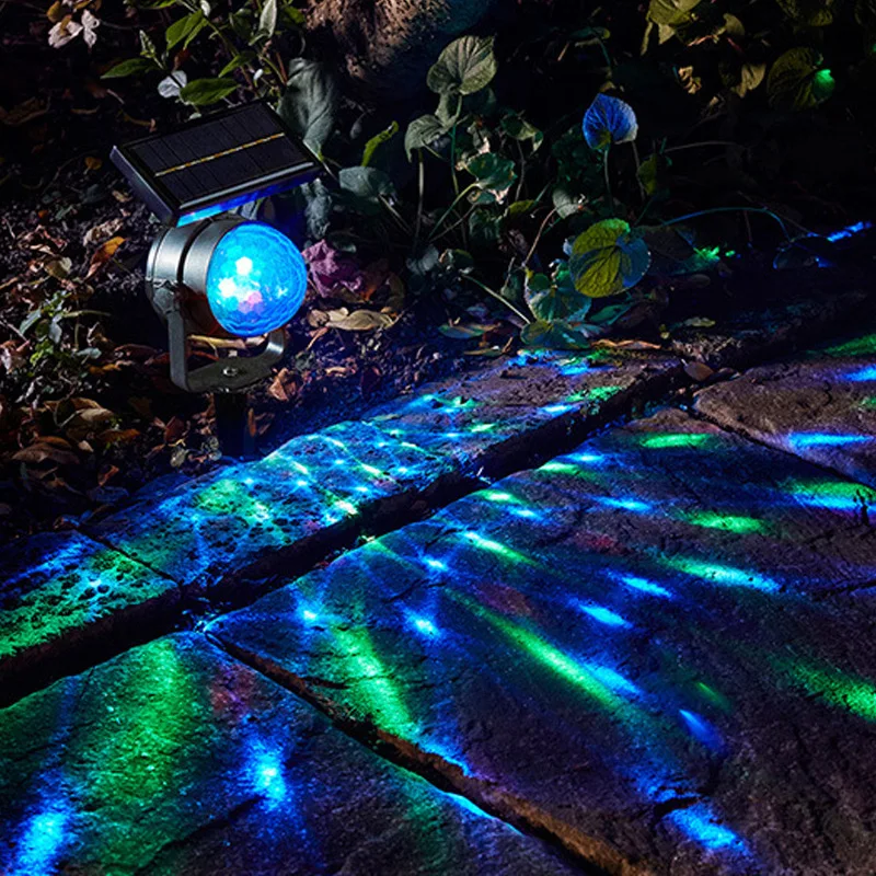 Solar Projection Lamp RGB Rotatable Crystal Magic Ball Christmas Disco Stage light Outdoor Lawn Landscape Pathway Yard Light | Лампы и