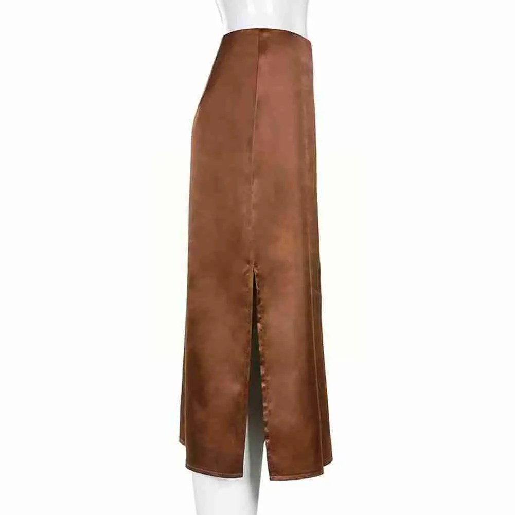 Горячая новинка женские уличные хипстерские юбки с разрезом и высокой талией