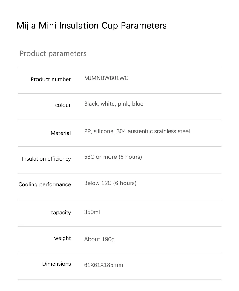 

Xiaomi Mijia 350ml Stainless Steel Water Bottle 190g Lightweight Thermos Vacuum MIni Cup Camping Travel Portable Insulated Cup