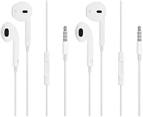 

Наушники Apple Earbuds [сертифицированы Apple MFi], 2 упаковки, наушники с проводным разъемом 3,5 мм для наушников (встроенный микрофон и