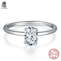 orsa jewels real 925 sterling silver 1ct de color oval cut moissanite diamond engagement wedding ring for women bridal smr54