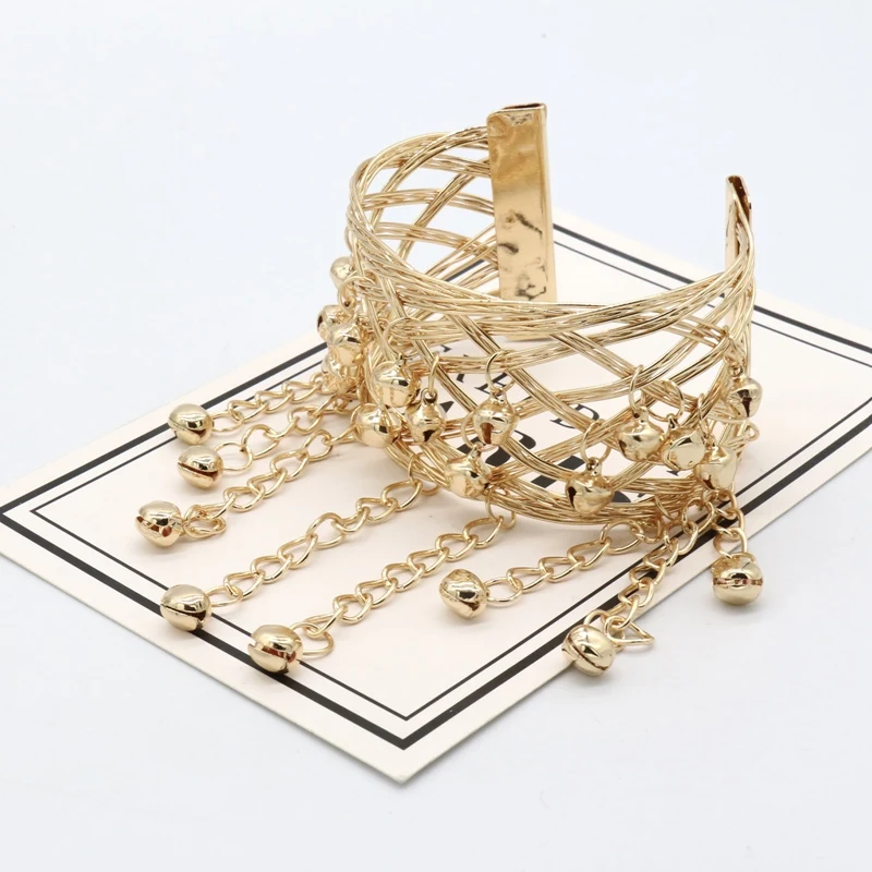 Золото Цвет колокольчики браслеты с кисточкой для женщин в стиле Бохо