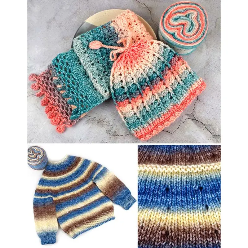 100 г Радужная шерстяная пряжа сделай сам ручное плетение для торта головной убор