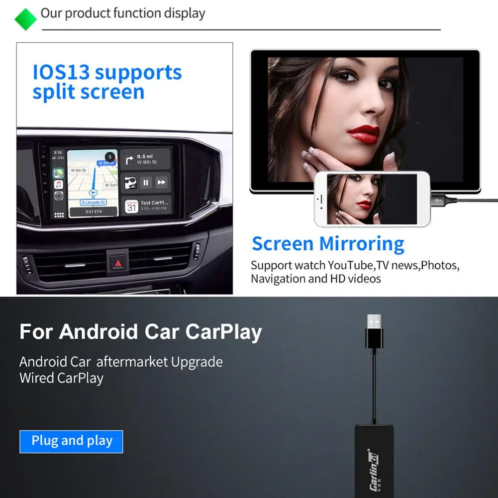 car wireless activator auto dongle for carplayandroid mobile phone usb connection automotive electronics parts drop shipping free global shipping