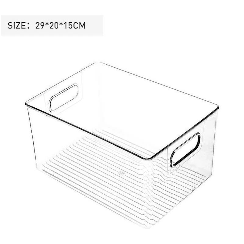 

2Pcs Plastic Kitchen Pantry Cabinet,Refrigerator or Freezer Food or Book Storage Bins with Handles-Organizer for Snacks