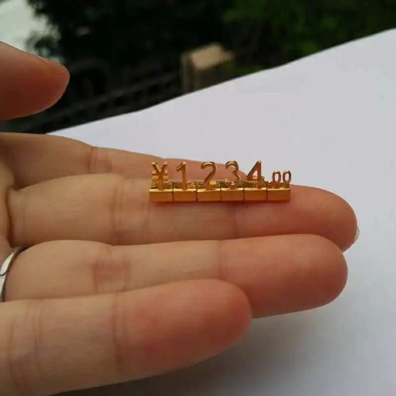 10 lines Price Tag Same Adjustable Number  Counter Stand Tag Label for Jewelry Phone Retail Shop Combined Numberal Cube Sign