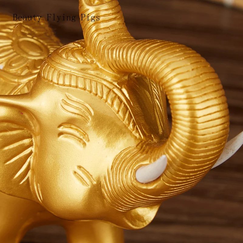 

Golden Lucky Fortune Elephant Decoration Crafts Wine Cabinet Living Room Xuan Feng Shui Decoration Opening Gift Home Decoration