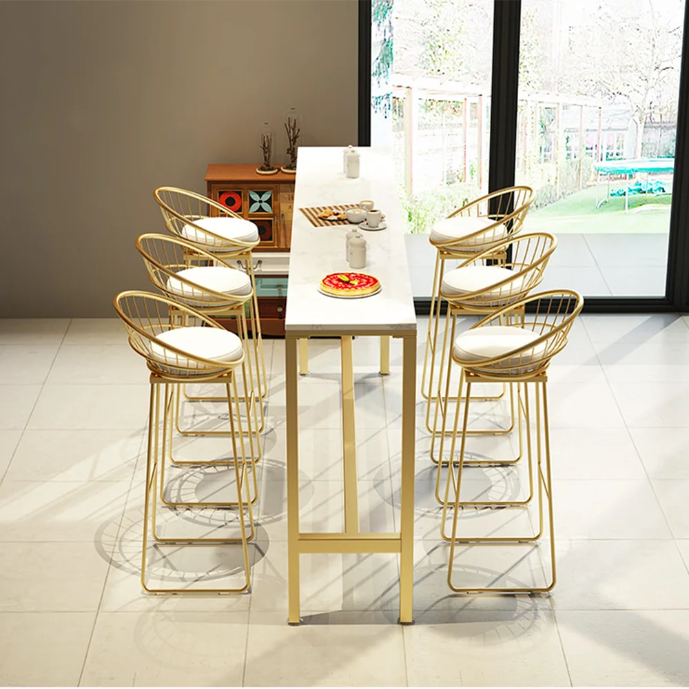 Скандинавский домашний стол для Марбл бара на стене длинный tSimple и able молочный