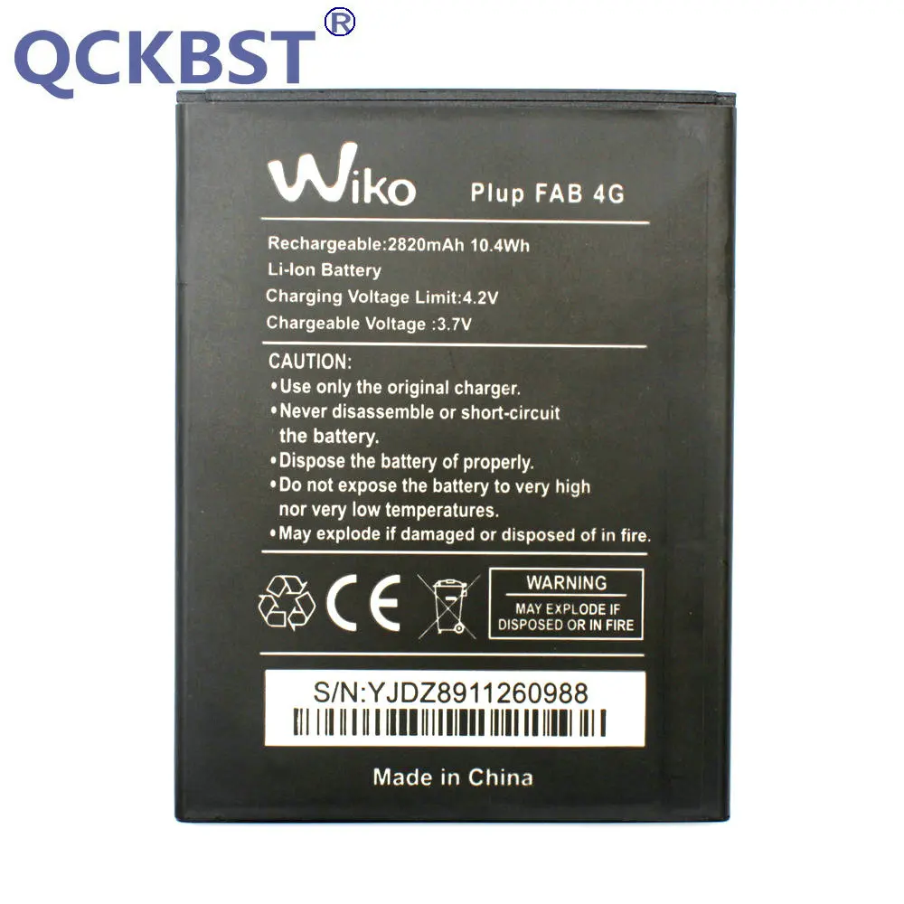 New 100% high quality pulp FAB 4G 3.7v 2820mAh Battery For Wiko Mobile Phone | Мобильные телефоны и аксессуары
