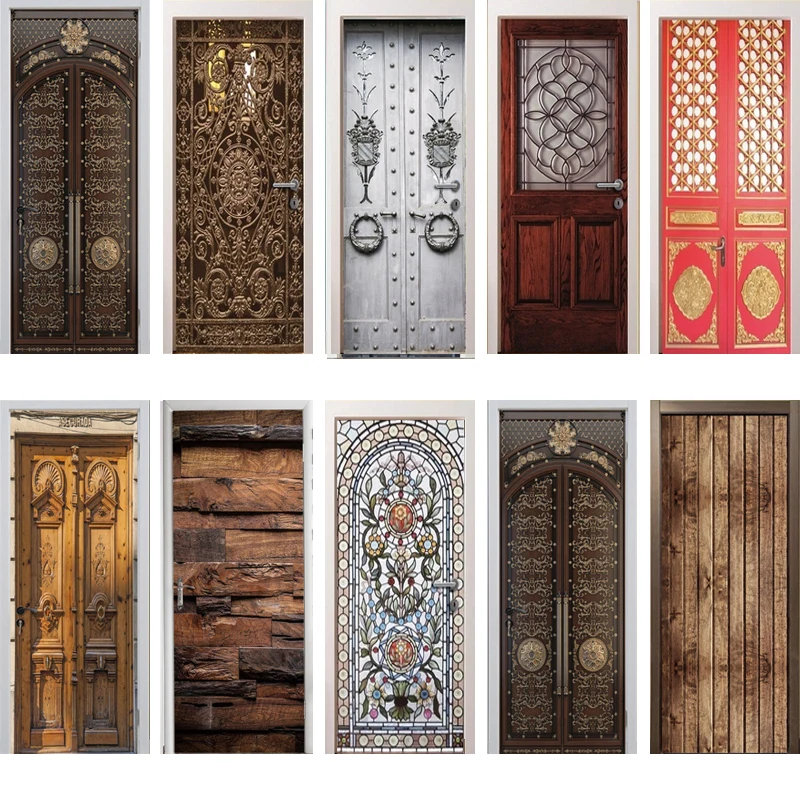 3D наклейка на дверь настенная обои самоклеющиеся ПВХ съемный водонепроницаемый