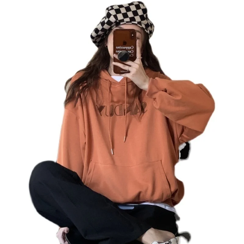 

Real Shot Autumn and Winter New Loose Letter Embroidery