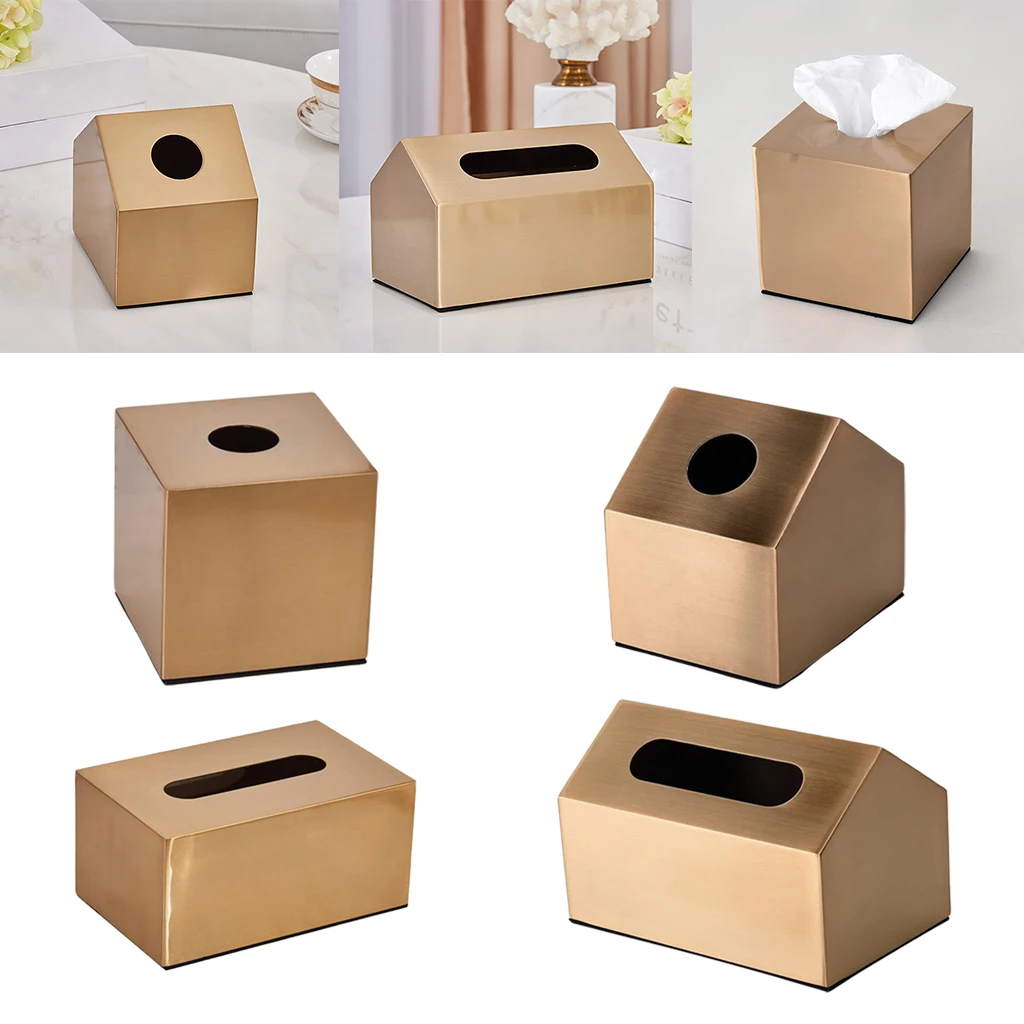 

Metal Tissue Box Standard Square Rectangle Holder for Bedroom Bathroom