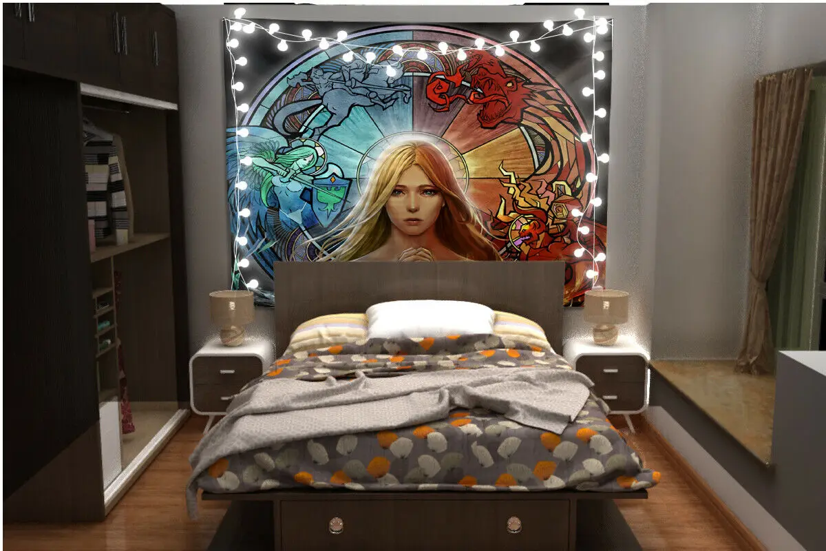 Леди молиться стене висит психоделический гобелен для спальни украшения дома |