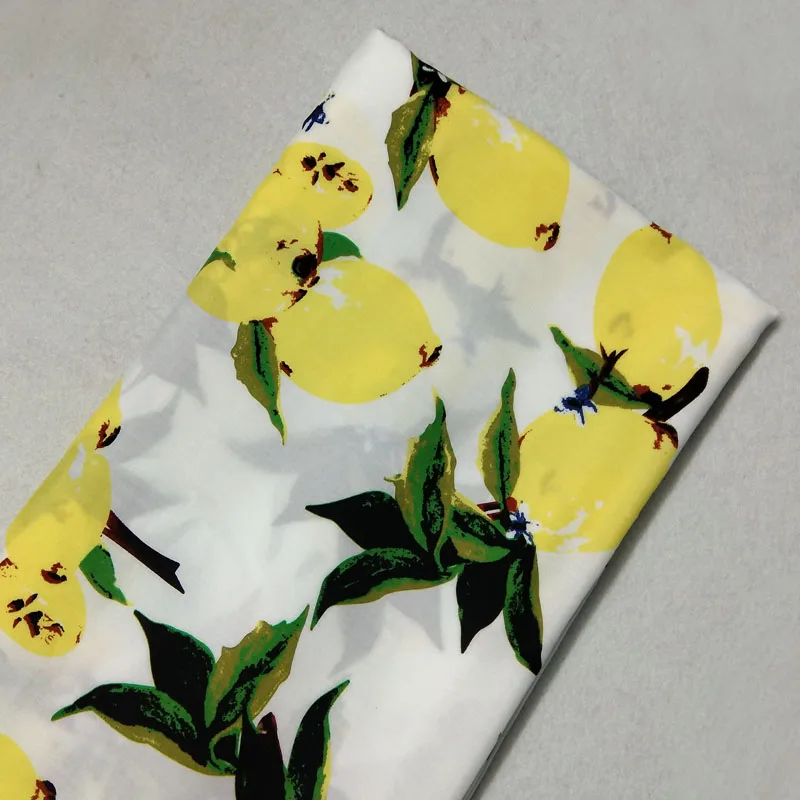 Свежие фрукты, желтый лимон, вискозная ткань, мягкая гладкая ткань 100x140 см, фруктовая ткань, Лоскутная Ткань, платье, Пижама