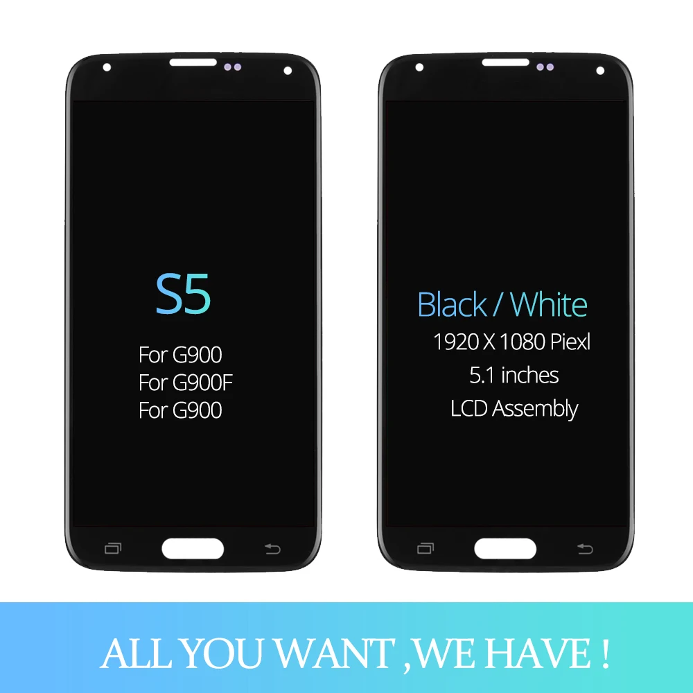 Тест ЖК для samsung Galaxy 4G S5 i9600 G900 G900M G900F ЖК-дисплей кодирующий преобразователь сенсорного экрана в сборе(не совместим G900H