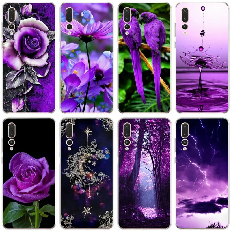 Фиолетовый чехол infinity on из ТПУ для телефона Huawei P9 P10 P20 PLUS P30 PRO P8 lite P smart|Бамперы| |