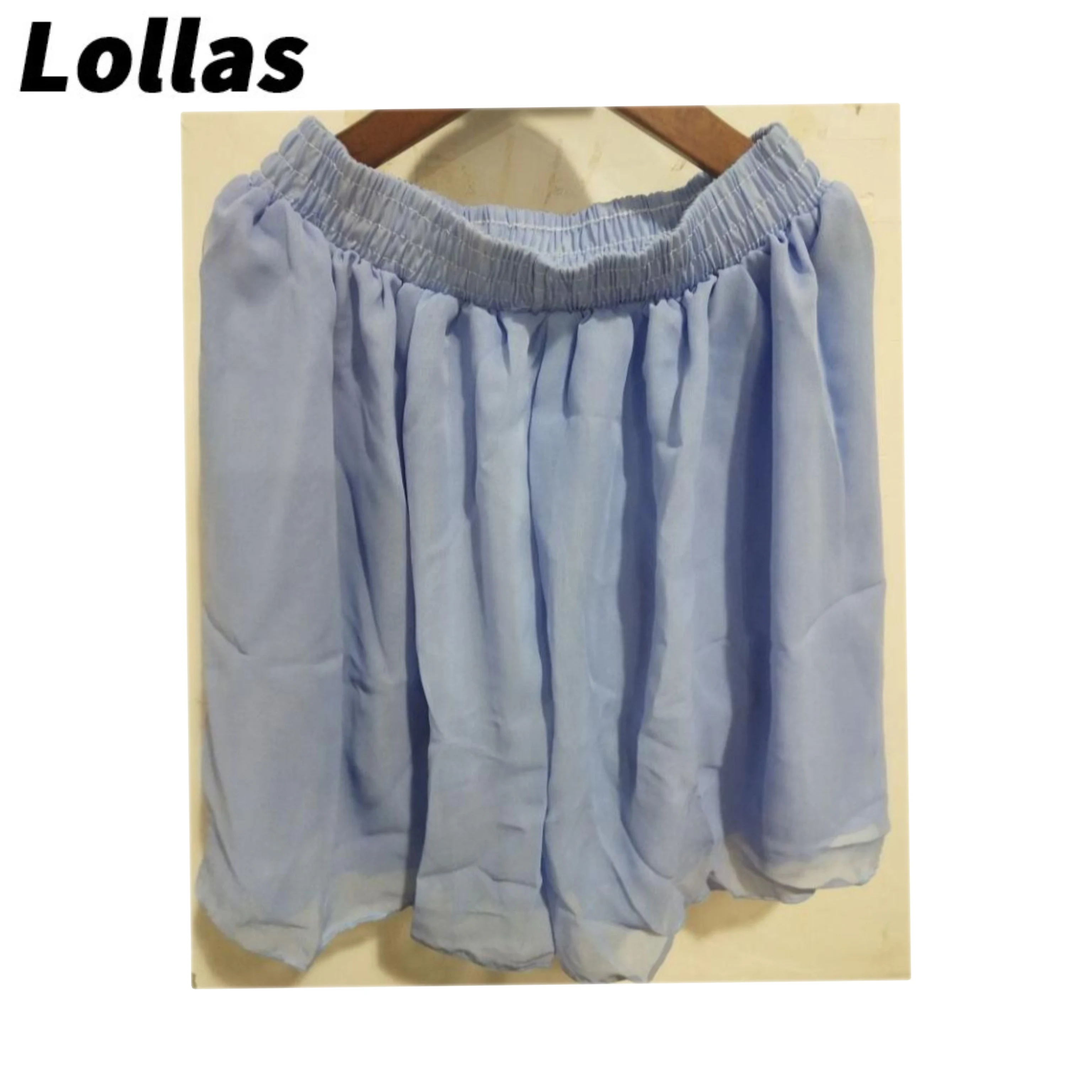 LOLLAS. Двухслойная шифоновая юбка с завышенной талией 100 большая юбка-полуюбка со