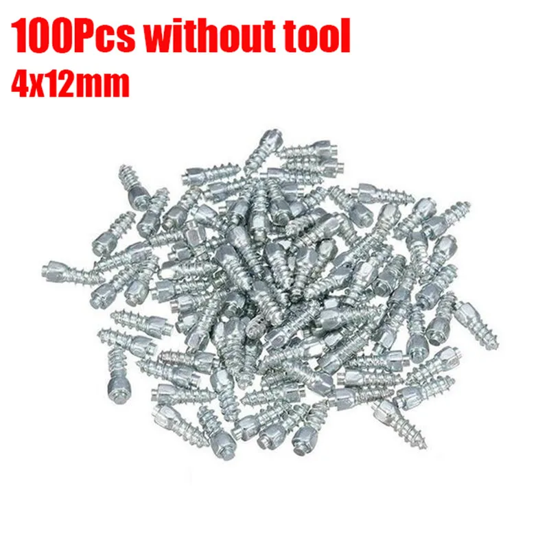 

4*12mm 0.2cm Screw Tire Studs Snow Spikes Anti-Slip Anti-ice Chains For Car SUV Prctect Safety Winter Outdoor Tools Durable