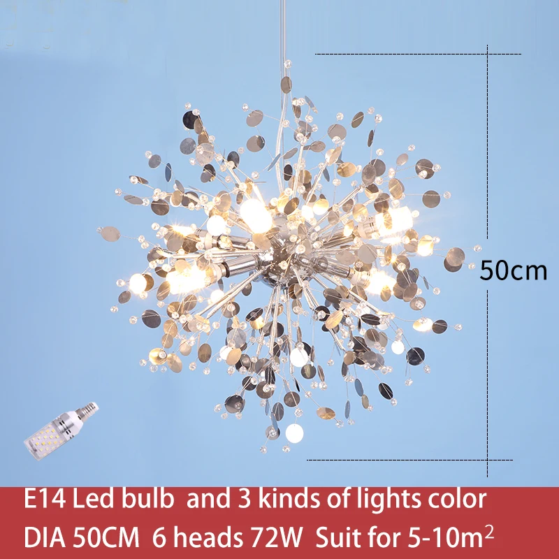 Современная Люстра для гостиной спальни E14 светодиодный светильник k9