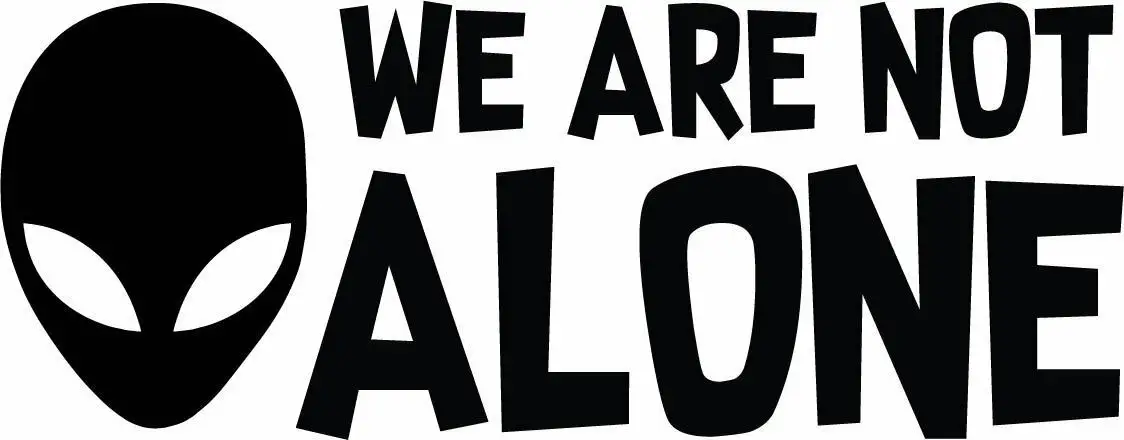 

Alien We Are Not Alone Decal UFO Alien Window Bumper Sticker Decoration Car Styling Car Stickers JDM Bike KK Vinyl Decals PVC