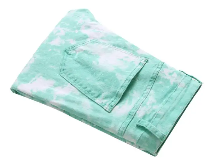 Men Jeans Colored Mens Skinny Elastic Slim Straight Biker Jeans Male Denim Cotton Pants Skinny Washed Printed Jeans