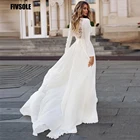 Шифоновое платье с длинным рукавом, V-образным вырезом и поясом