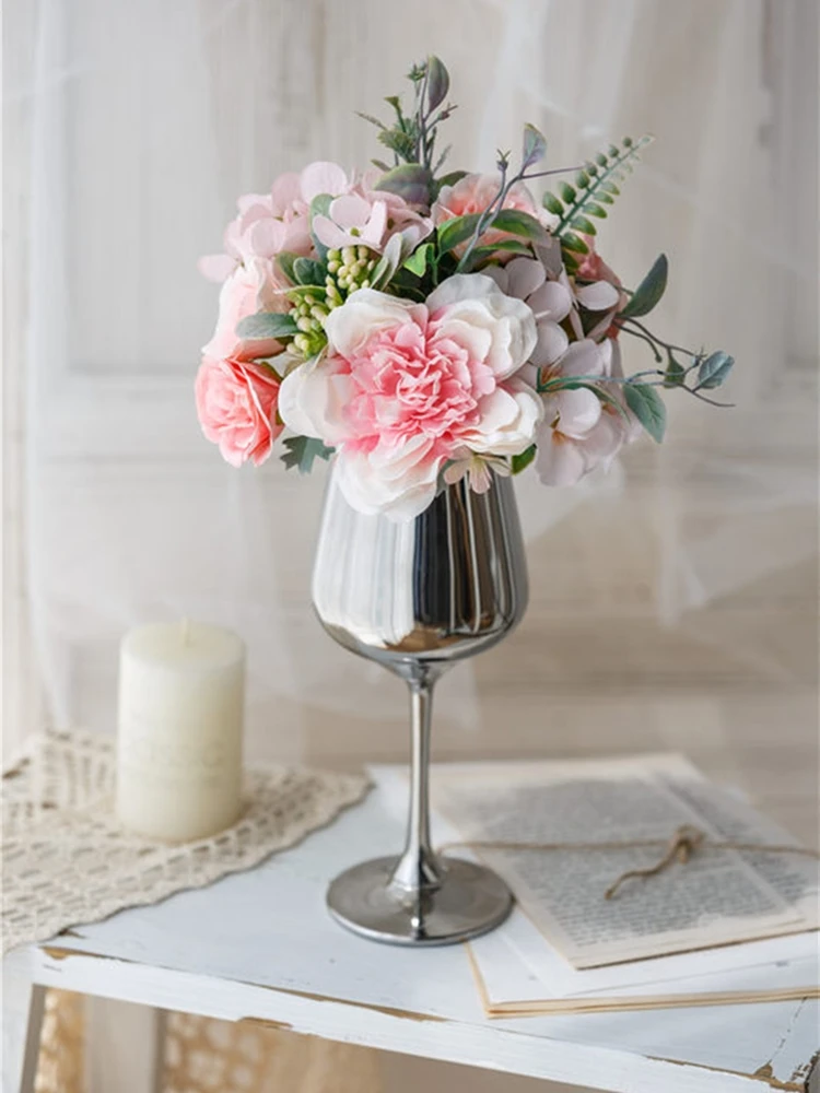 

B-LIFE Bonsai flower in Cup Artificial Plants Adorable Fake Greenery Plant in Pots for Home Modern Farmhouse Office Desk Table