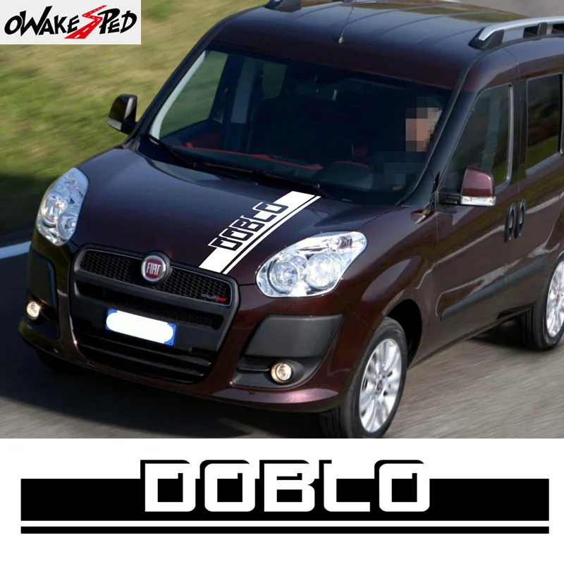 

Автомобильный капот полосы спортивный стикер для стайлинга для Fiat Doblo виниловые наклейки автомобильный корпус крышка двигателя декоративн...