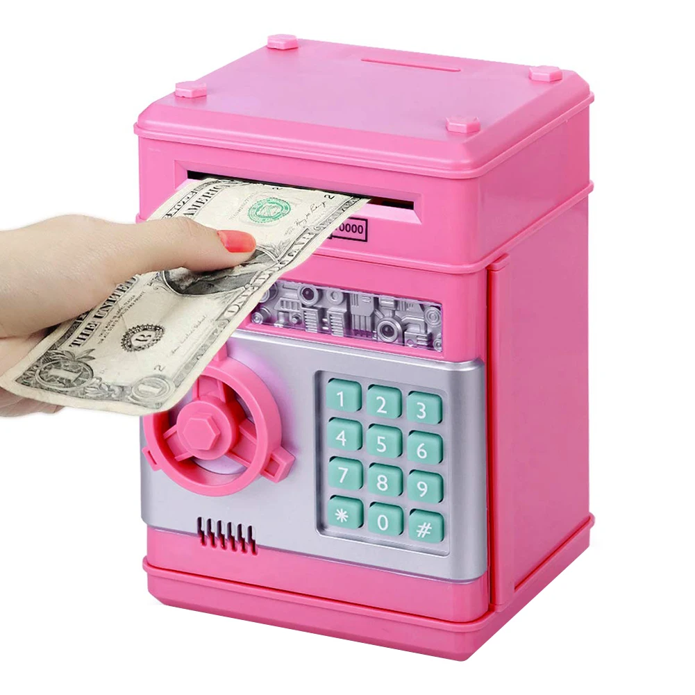 Электронная Копилка детский Сейф для денег автоматический мини банкомат копилка