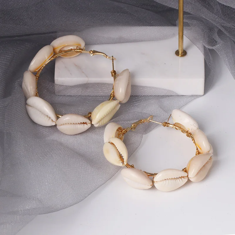 Женские массивные серьги-кольца винтажные разноцветные большие круглые серьги в