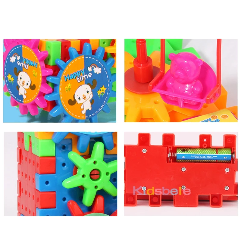 

81PCS 3D Puzzle Building Kits Plastic Electric Gears Bricks Educational Toys For Kids Children Funny Gifts